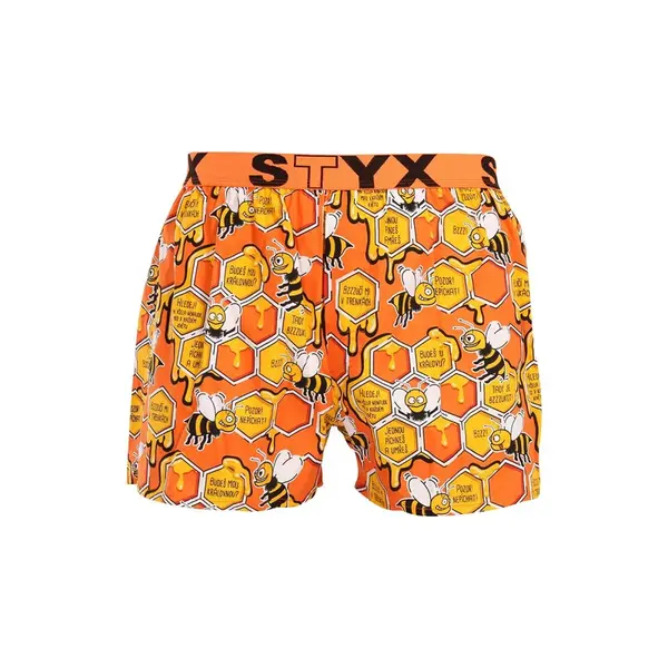 Styx Pánské trenky art sportovní guma včelky (B1654) L