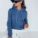 DStreet Bluza damska BASIC z kapturem niebieski