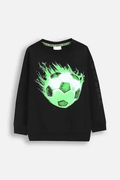 Dětská mikina s bavlnou Coccodrillo černá barva, s potiskem, X-RAY VISION BOY KIDS