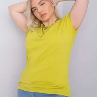 Světle zelené bavlněné tričko Leanne větší velikosti