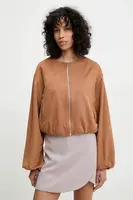 Bunda Answear.LAB hnedá farba, prechodná, oversize