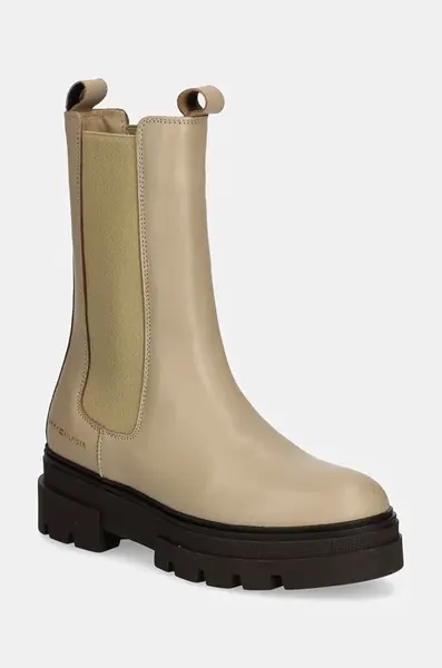 Kožené topánky chelsea Tommy Hilfiger MONOCHROMATIC CHELSEA BOOT