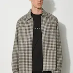 Košeľové sako Awake NY Lt Wt hnedá farba, prechodná, oversize, SP24-OT004