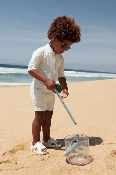 Detská plavky Liewood Max Seersucker Shortsleeve Swim Jumpsuit