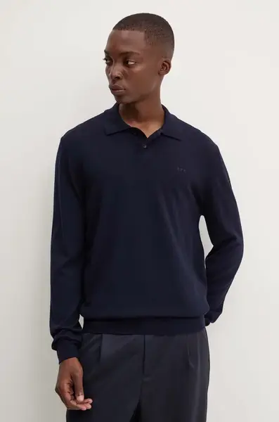 Vlnený sveter A.P.C. polo jacob logo
