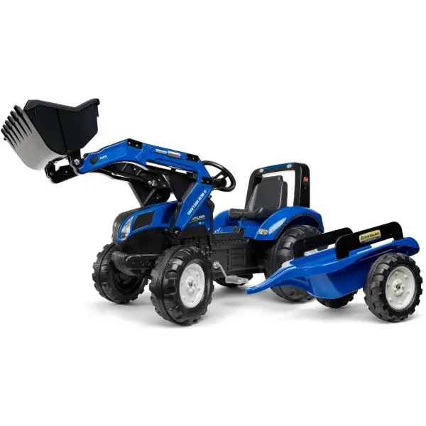 FALK Šlapací traktor 3090M New Holland T8 s nakladačem a přívěsem
