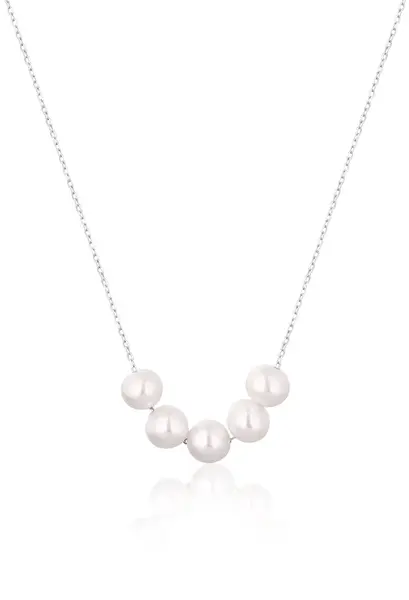 JwL Luxury Pearls Jemný stříbrný náhrdelník s pravými říčními perlami JL0782