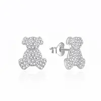 Agato Stříbrné náušnice Medvídci AGT-ED009PW