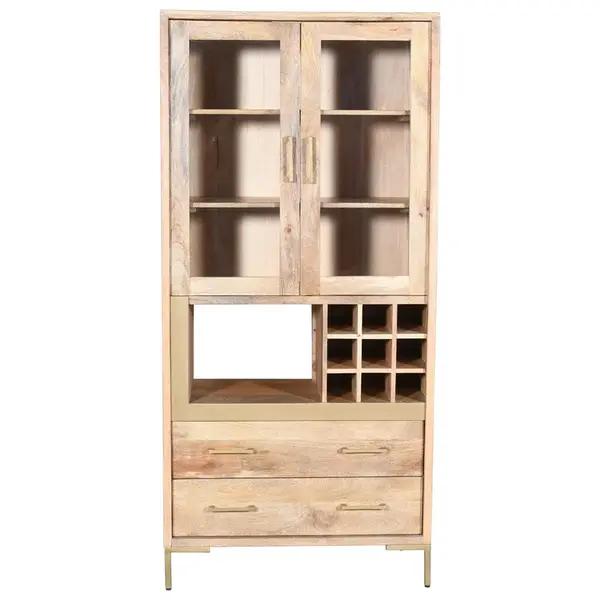 MID.YOU VITRÍNA, mangové dřevo, 90/192/40 cm