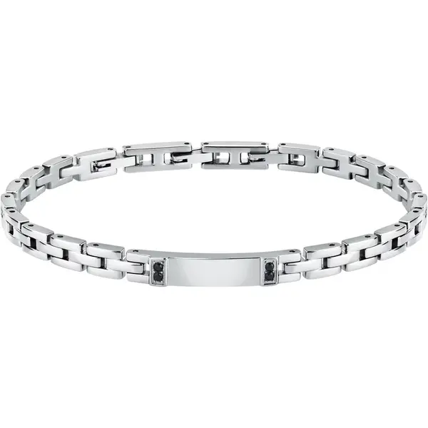 Morellato Stylový pánský náramek s černými krystaly Urban SABH52