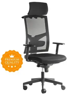 ALBA kancelářská židle GAME ŠÉF VIP s pevnou opěrkou hlavy a područkami, BLACK 27