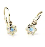 Cutie Jewellery Zlaté dětské náušnice C2149-10-X-1 světle modrá