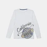 Dětské bavlněné tričko s dlouhým rukávem Guess