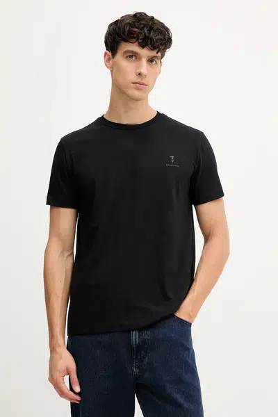 Bavlněné tričko Trussardi pánské, černá barva, G0278000048N