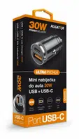 Chytrá mini nabíječka do auta ALIGATOR Power Delivery 30W, USB-C + USB-A