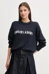 Bavlněný svetr Calvin Klein Jeans dámský, tmavomodrá barva, LV047C311G