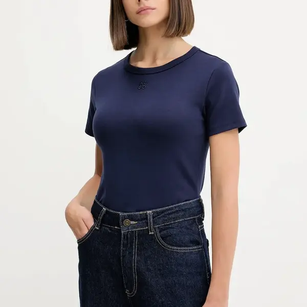 Tričko HUGO Deloris dámské, tmavomodrá barva, 50512002