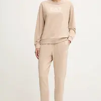 Tepláková souprava EA7 Emporio Armani dámská, béžová barva, AF13135.7W000115