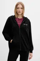 Bavlněná mikina Armani Exchange dámská, černá barva, s kapucí, hladká, XW001452 AF10830