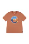 Dětské tričko Levi's DESERT TRAIL TEE oranžová barva, s potiskem, 9EN993