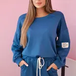 Kesi Włoski Komplet teplákové + kalhoty máslová látka denim