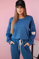 Kesi Włoski Komplet teplákové + kalhoty máslová látka denim