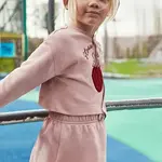 Dětské šaty a mikina Mayoral růžová barva, mini, 4927