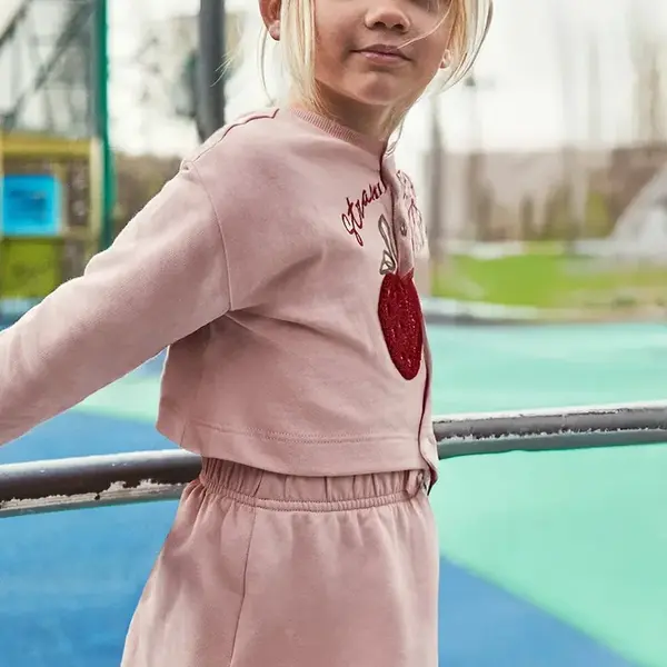 Dětské šaty a mikina Mayoral růžová barva, mini, 4927