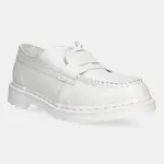 Kožené mokasíny MM6 Maison Margiela x Dr. Martens dámské, bílá barva, na platformě, S66WR0029