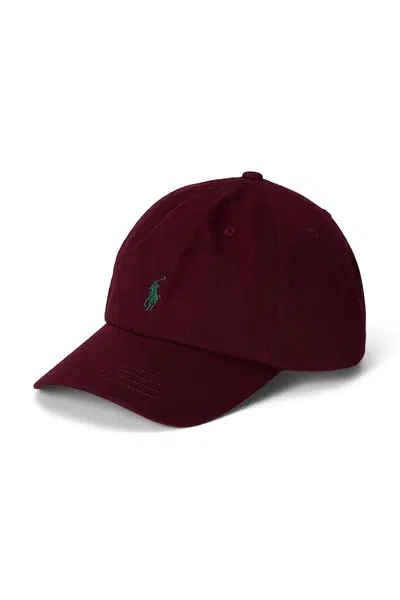 Bavlněná baseballová čepice Polo Ralph Lauren vínová barva, 322785653074
