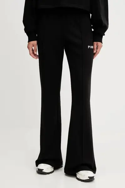 Bavlněné tepláky Pinko dámské, černá barva, s aplikací, 105724 A2UR