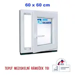 Plastové okno | 60 x 60 cm (600 x 600 mm) | Bílé / Antracit |otevíravé i sklopné | pravé