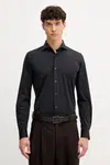 Košile Joop! pánská, černá barva, slim, s italským límcem, 30046080
