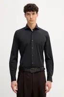Košile Joop! pánská, černá barva, slim, s italským límcem, 30046080