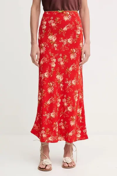 Sukně Never Fully Dressed červená barva, maxi, NFDSK738