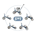 PETITE&MARS Tříkolka multifunkční 5v1 Turbo Ocean Blue