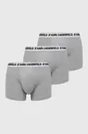 Boxerky Karl Lagerfeld 3-pack pánské, šedá barva
