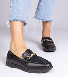 Gemre Black loafers with a gold decoration Feola