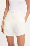 Kraťasy BOSS dámské, bílá barva, high waist, 50545617