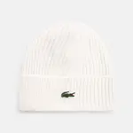 Vlněná čepice Lacoste bílá barva