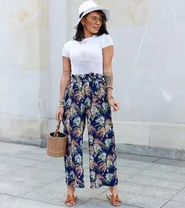 UR/CEO Navy wide pleated women's pants Sijam