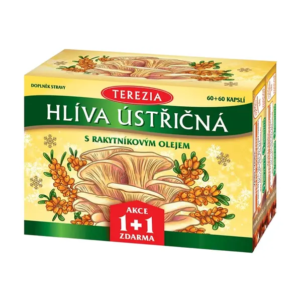 TEREZIA Hlíva ústřičná s rakytníkovým olejem 60 + 60 kapslí