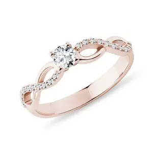 Diamantový prstýnek nekonečno z růžového zlata KLENOTA
