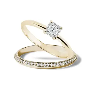 Luxusní sada diamantových prstenů ve žlutém 14k zlatě KLENOTA