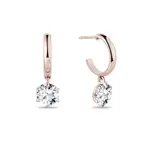 Kruhové náušnice s lab grown diamantem v růžovém zlatě KLENOTA