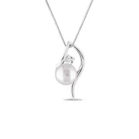 Přívěsek z bílého zlata se sladkovodní perlou KLENOTA
