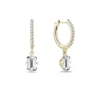 Náušnice zo žltého zlata s emerald lab grown diamantmi KLENOTA