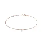 Náramok z ružového zlata s prevŕtaným lab grown diamantom KLENOTA