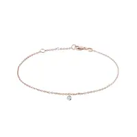 Náramok z ružového zlata s prevŕtaným lab grown diamantom KLENOTA