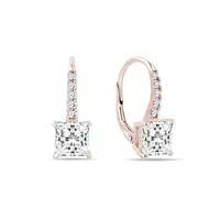 Visiace náušnice z ružového zlata s lab grown diamantmi KLENOTA